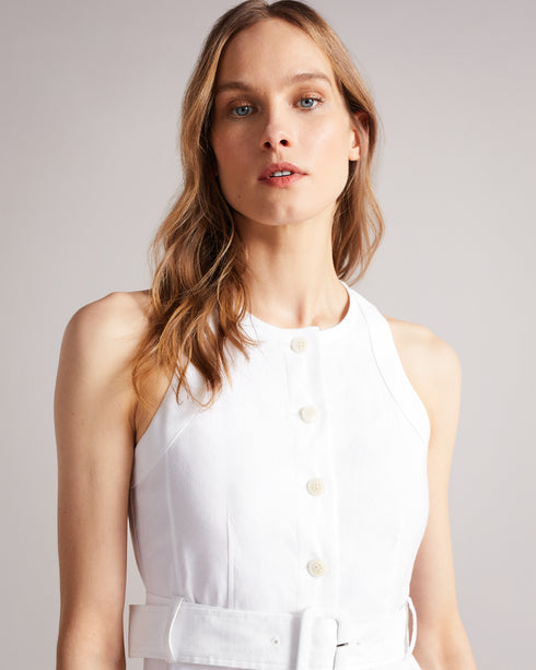 <P>Button Through Racer Back Midi Dress</P>